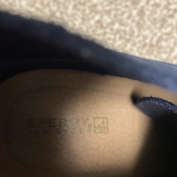 Sperry blue suede tie up wedge, size 10 - Picture 3 of 3